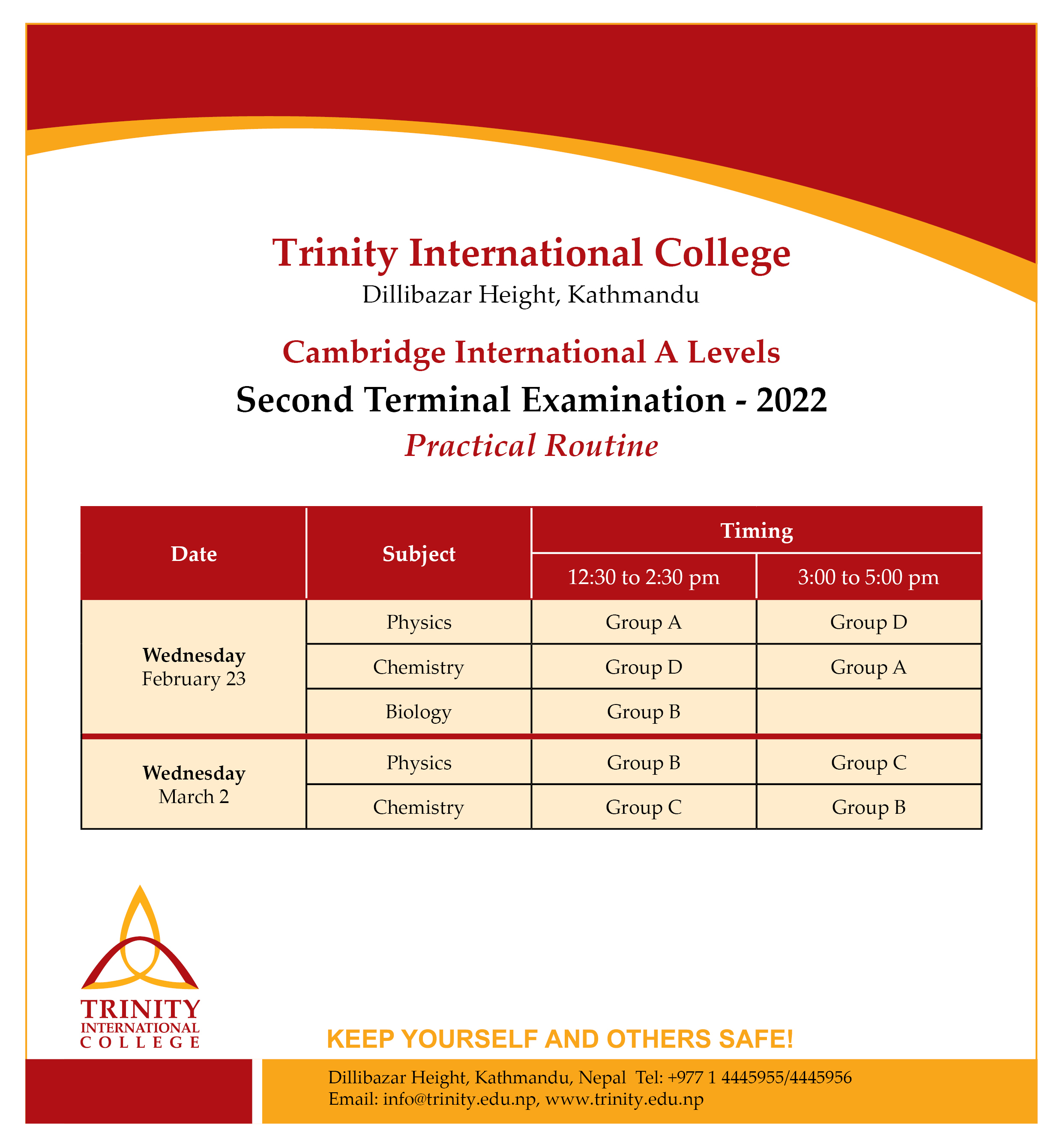 Practical Routine - A Levels 2022